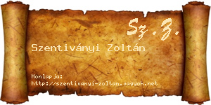 Szentiványi Zoltán névjegykártya