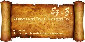 Szentiványi Zoltán névjegykártya