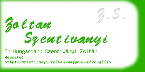 zoltan szentivanyi business card